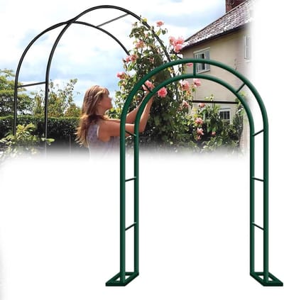 Tuinboog Klimplanten - Rozenprieel Metaal - Decoratie Buiten - Verstelbare Hoogte - 2 Meter Hoog - Groen