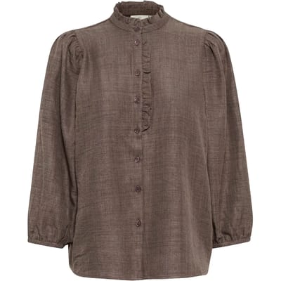 Vrouwenblouse met lange mouwen en volants KAFFE KAEllen