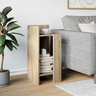 vidaXL - Bijzettafeltje - met - plank - 25,5x27x60 - cm - sonoma - eikenkleurig