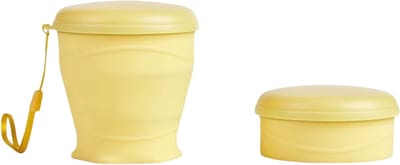 Opvouwbare Siliconen Drinkbeker 180ml - Inklapbare Reisbeker & Camping Mok met Deksel - Outdoor Beker voor Reizen & Wandelen - Geel