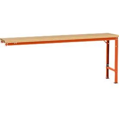 Manuflex aanbouwtafel UNIVERSAL Speciaal, 2000 x 800 mm, multiplex natuur, roodoranje