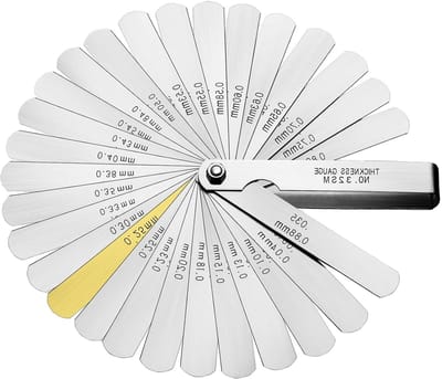 Feeler Gauge 0.05-0.9mm - 32 Bladen voor Nauwkeurige Metingen van Speling en Dikte voor Bougies, Ventielen en Gitaren