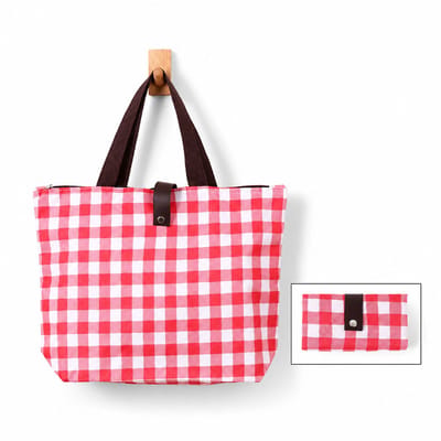 Shopper met Ritssluiting - Opvouwbaar - Boodschappentas - Herbruikbare Tas - Compact & Wasbaar - Rood