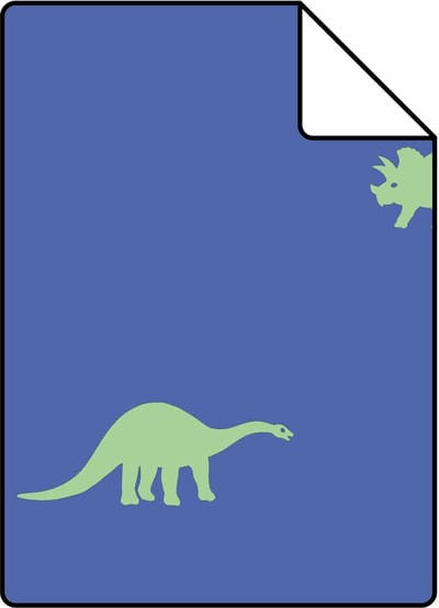 Proefstaal ESTAhome behang dinosaurussen blauw en groen - 26.5 x 21 cm - 131799-S