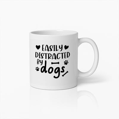 Snel Afgeleid Door Honden Mok 330ml – Grappige Hondenliefhebber Koffiebeker – Perfect Cadeau voor Huisdiereigenaren & Hondenvrienden