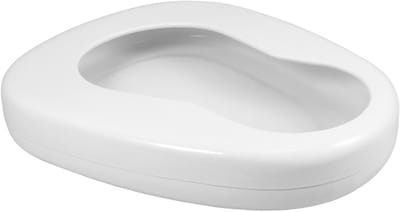 Draagbare bedpan voor ouderen van emaille materiaal, ideaal voor verpleging en comfort thuis