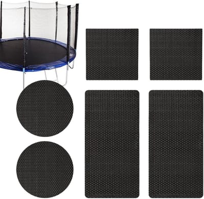 Trampoline Reparatieset - Springmat Pleisters - Buiten Spelen - Zelfklevend en Hittebestendig - 6 Delig - Zwart