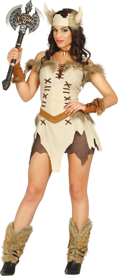 Sexy Viking jurkje met hoofdband - Maat L