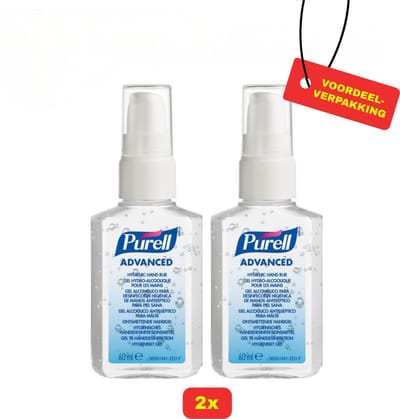 Purell desinfecterende handgel met pomp - 2x60 ml voordeelverpakking
