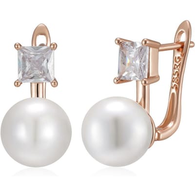 Boucles d'oreilles uniques en perles anglaises pour femmes Mode Couleur or rose Accessoires de mariage pour mariée Bijoux fins quotidiens Nouveaux white