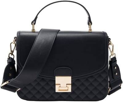 SEIDENFELT MANUFAKTUR Schoudertas Handtas Viiala Handbag Black Quilted Zwart