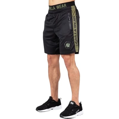 Gorilla Wear Atlanta Shorts - Zwart/Groen - S/M
