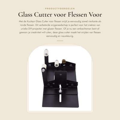 Dailygoods- Glas Snijder Verbeterde Versie - Snijmachine voor Flessen - Vierkante/Ronde Flessen - Roestvrij Staal - Verstelbare Breedte/Lengte - Inclusief Accessoires - Fles Snijder