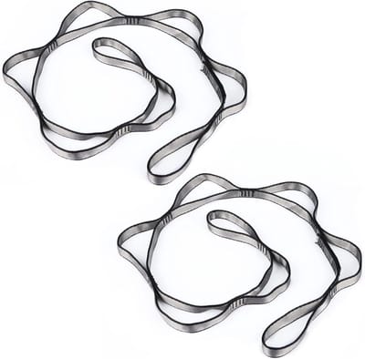 Thijox - 2 x Daisy Chains Verlengriemen voor Yogahangmat - Verstelbare Nylon Yoga Verlengkabel met Meervoudige Gesp Klimsling 23Kn - Oefenbanden voor