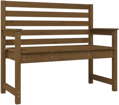 Houten tuinbank - Buitenmeubel - Ontspannen in de tuin - Massief dennenhout - 109 cm breed - Honingbruin