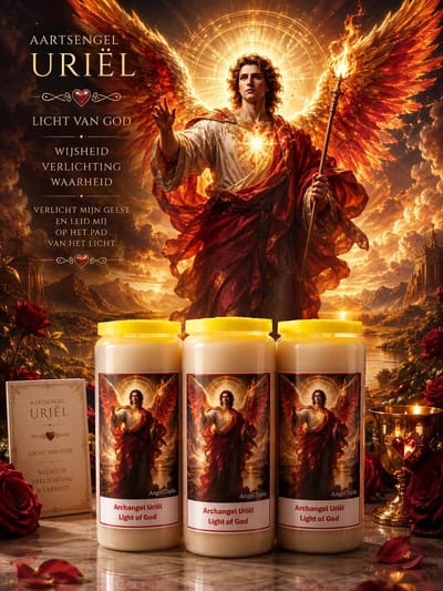 Noveenkaars Aartsengel Uriël (3 stuks) - Voor Wijsheid & Helderheid, Licht van God