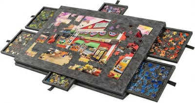 Puzzelbord met Standaard - Vilt Puzzeltafel - Puzzels Maken - Kantelbaar en Inklapbaar - Voor 1000 Stukjes - Grijs
