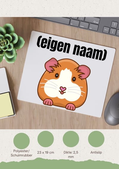 Akyol - hamster met eigen naam Muismat - Hamster - hamster liefhebbers - iemand die houdt van hamsters - verjaardag - cadeau - kado - 23 bij 19 cm