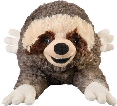Warmies warmte/magnetron knuffel Luiaard - bruin - 33 cm - pittenzak - opwarm knuffel