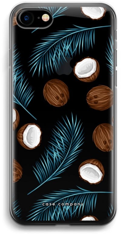 Case Company® - Hoesje geschikt voor iPhone 7 hoesje - Kokosnoot - Soft Cover Telefoonhoesje - Bescherming aan alle Kanten en Schermrand