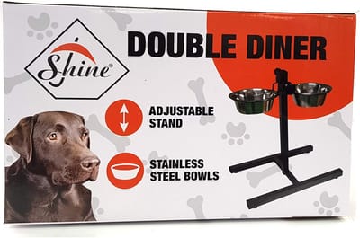 Verstelbare RVS Voerbak Stand voor Honden - Dubbele Kom met Verhoogd Eetstation