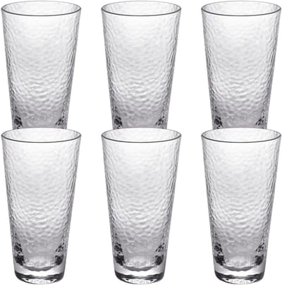 Wilmax Gehamerd Glas 450 ml Set van 6 WL-888630/A6