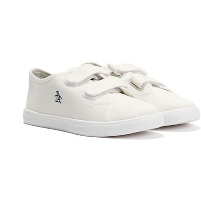 Penguin Junior Sparton Hook and loop Textiel Witte Sneakers