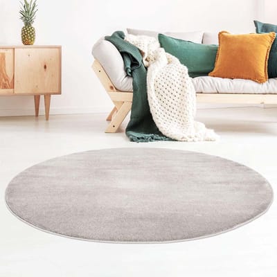 Rond vloerkleed velours - Gala grijs 120
