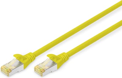 Digitus DK-1644-A-005/Y RJ45 Netwerkkabel, patchkabel CAT 6A S/FTP 0.50 m Geel Halogeenvrij, Verdraaide paren, Snagless, Vlambestendig 1 stuk(s)
