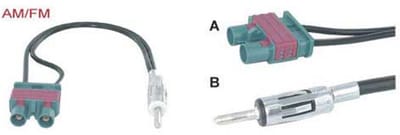 Antenne adapter - RT2 male --> din male