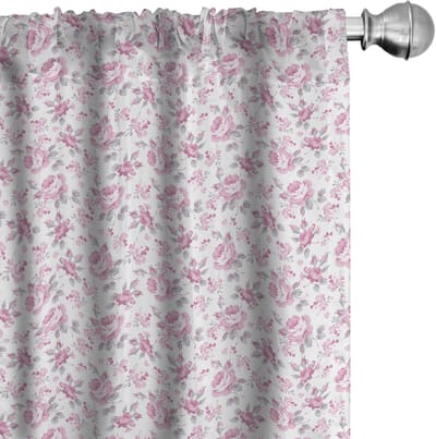 ABAKUHAUS Shabby Flora gordijnen – 2x75x175 cm – microvezel – halfdonker