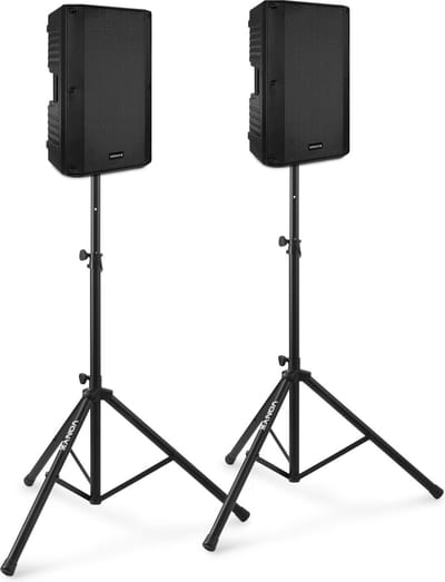 Actieve speakerset - Vonyx VSA120S - Geluidsinstallatie met Bluetooth incl. statieven - 800W - 12''