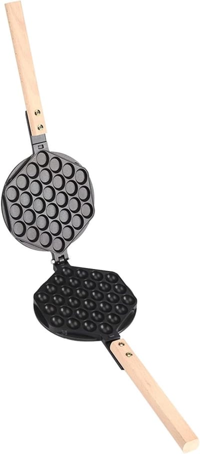 Wafelmaker Kegelvorm - IJskegel Pan - Zelfgemaakte Wafels - Dubbelzijdig Bakken - 30x22x6 cm - Zwart