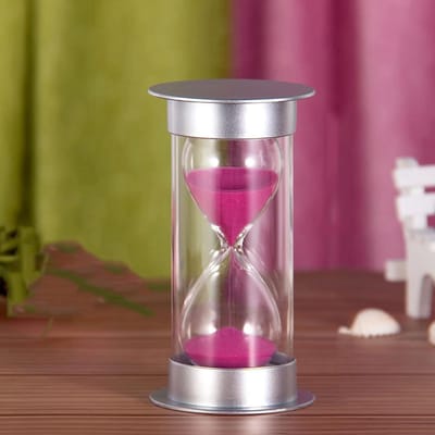 Zandloper Spelletjes - Tijd Klok - Tijd Management - Nauwkeurig Tot 0.01s - 7.7 x 17cm - Roze Zand