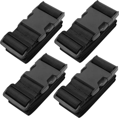 *** 4 x Kofferriem Familie Pack - Bagageriem - Spanband Bagage - Kofferband - Reisaccessoires - Verstelbaar - Zwart - van Heble® ***