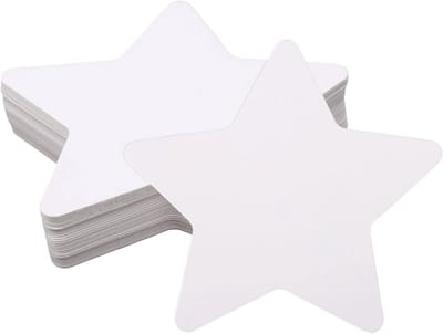 200 Stuks Witte Stervormige Cutouts 10x10cm Dubbelzijdig Papier voor DIY Schoolprojecten en Klaslokaal Decoratie