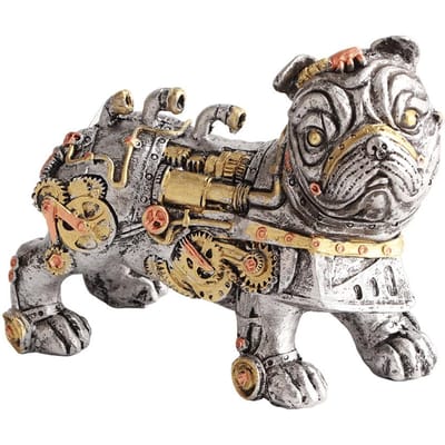 Mechanische Punk Hond Hars Ambachten Steampunk Bulldog Hond Hars Beeld Desktop Raam Decoratie Thuis black
