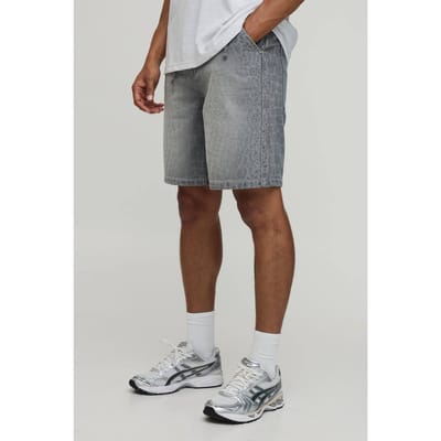 Relaxed Denim Shorts Met Laserprint | Ice Grey | Size 28