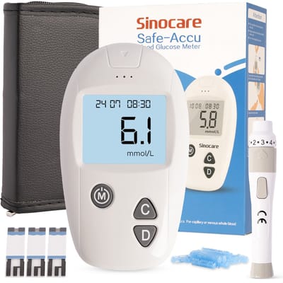 Sinocare® Glucosemeter PrecisionPro - 50 Teststrips & 50 Lancetten - Bloedsuikermeter - Startpakket - Diabetesapparaat - Bloedglucosemeter - Glucose - Diabetis Meter - Compleet Pakket