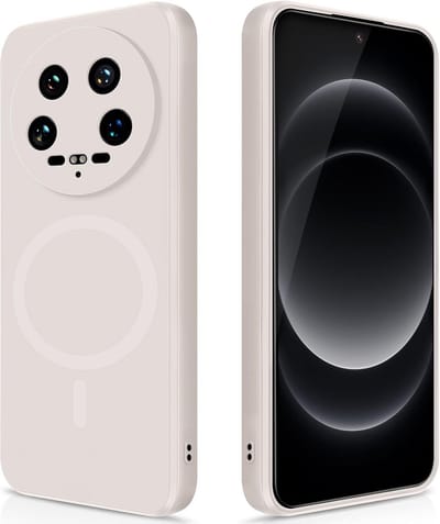 Stravo Hoesje Geschikt voor Xiaomi 14 Ultra – Siliconen Cover Hoes met MagSafe – Slank & Lichtgewicht – Schokbestendig – Anti-Fingerprint – Siliconen Case voor Xiaomi 14 Ultra - Starlight