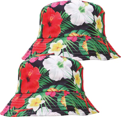 Guirca Verkleed hoedje voor Tropical Hawaii party - 2x - Summer/jungle print - volwassenen -Carnaval