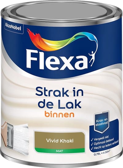 Flexa - Strak In De Lak Binnenlak Mat - Vivid Khaki - Mengverf - 750 Ml