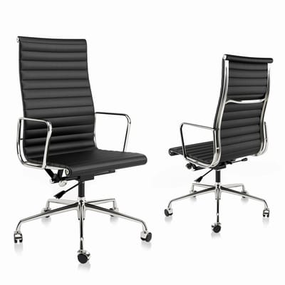 Bureaustoel Ergonomisch - Gaming Stoel - Executive Stoel - Stoelen - Kantoorstoel - Armleuningen - Verstelbare - 360° Draaifunctie - met Wielen - Leren - Klassieke Hoge Rug - 1 Stuk - Zwart