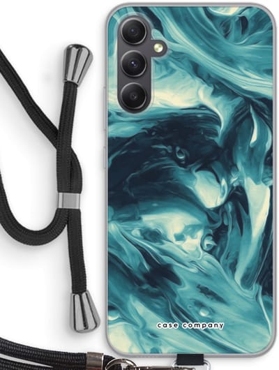 Case Company® - Hoesje met koord geschikt voor Samsung Galaxy A34 hoesje met Koord - Dreaming About Whales - Telefoonhoesje met Zwart Koord - Bescherming aan alle Kanten en Over de Schermrand