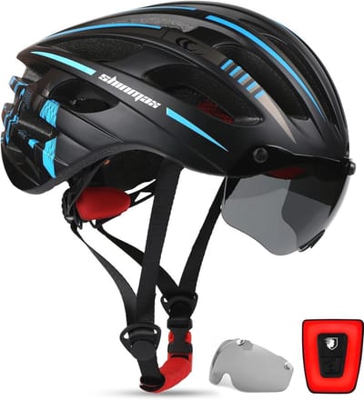 Verstelbare Fietshelm met LED Achterlichten en Magnetische Zonneklep voor Heren en Dames - Ideaal voor Fietsen, Skateboarden en Snowboarden