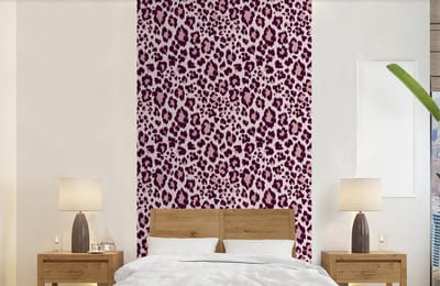 Behang - Fotobehang Patronen - Panter - Roze - Breedte 120 cm x hoogte 240 cm