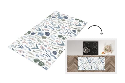 Keukenloper - Loper keuken - Patronen - Bloemen - Planten - 120x60 cm - Keukenloper vinyl