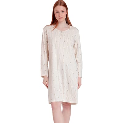 Korte Jurk Admas Nachthemd met lange mouwen en ronde hals Stripes And Stars