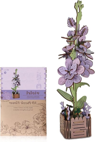 3D Houten Puzzels Bloemenboeket voor Volwassenen, Creatieve Doe-Het-Zelf Set, Romantisch Cadeau voor Vrouwen en Moeders, Uniek Decoratief Model