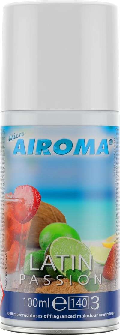 Micro Airoma Navulling 12x 100ml – XTREME Fruitful Passion – Luchtverfrisser Aerosol – Geschikt voor MVP Dispenser